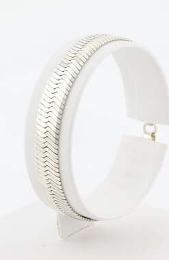 Sterling Silver Thick Herringbone Chain Bracelet 6 3 /4" inch Petite Woman Teen